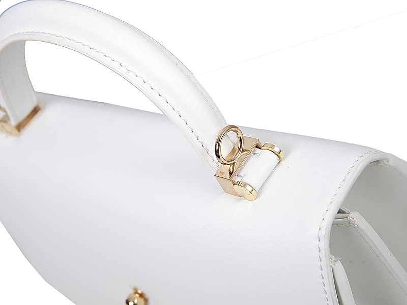 Hermes Stirrup Shoulder Bag White 7