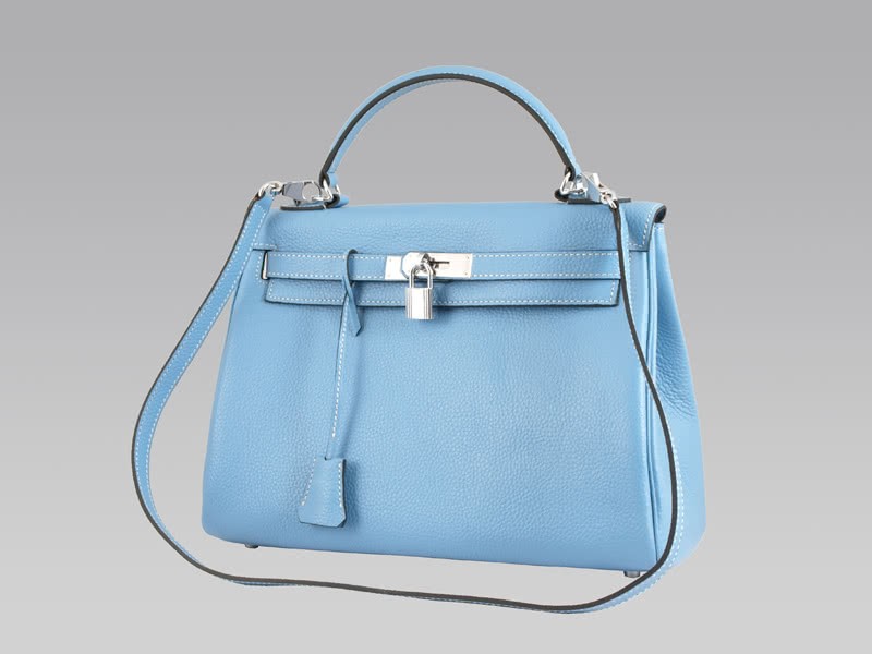 Hermes Kelly 32cm Togo Leather Clemence Blue Jean 2