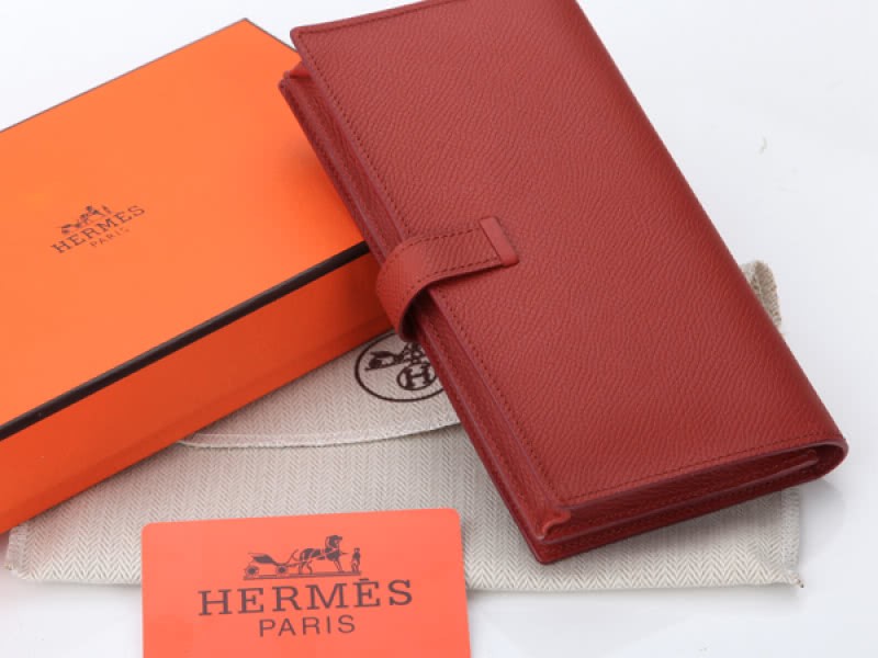 Hermes Epsom Original Calfskin Bearn Japonaise Bi-Fold Brown 2