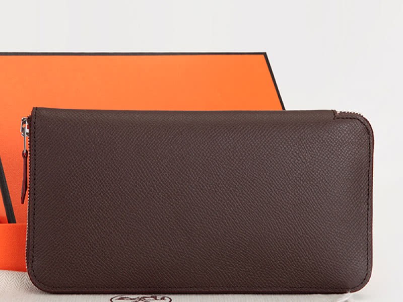 Hermes Zipper Wallet Original Epsom Calfskin Choco 1