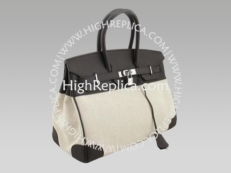 Hermes Birkin 35 Cm Toile And Togo Leather Choco 2