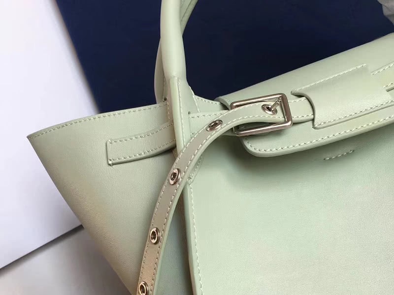 Celine Small Big Bag With Long Strap In Supple Grained Calfskin Light Green 4