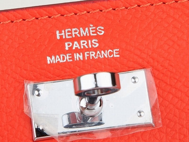 Hermes Epsom Original Calfskin Kelly Long Wallet Orange 4