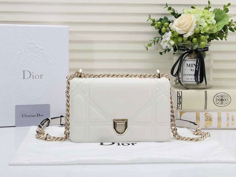 Dior Small Diorama Lambskin Bag White d05264 1