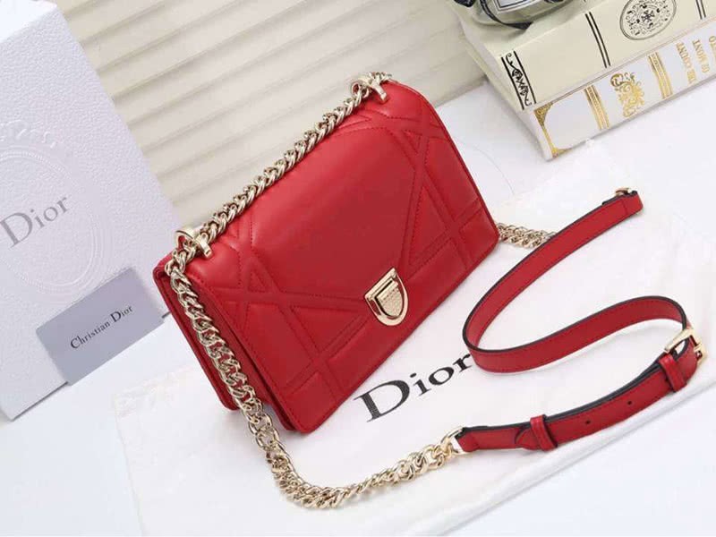 Dior Small Diorama Lambskin Bag Red d05263 2