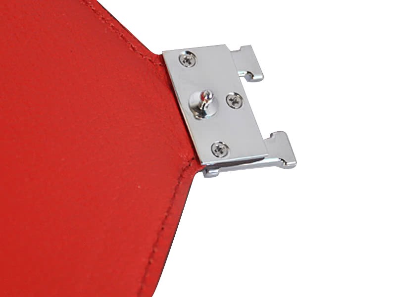 Hermes Pilot Envelope Clutch Red With Silver Hardware 8