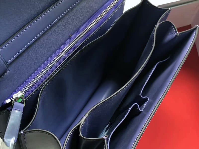 Celine Medium Classic Bag In Box Calfskin Blue 5