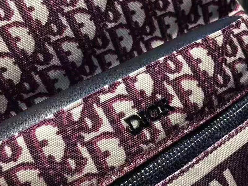 Dior Oblique With Christian Logo Backpack Burgundy 7