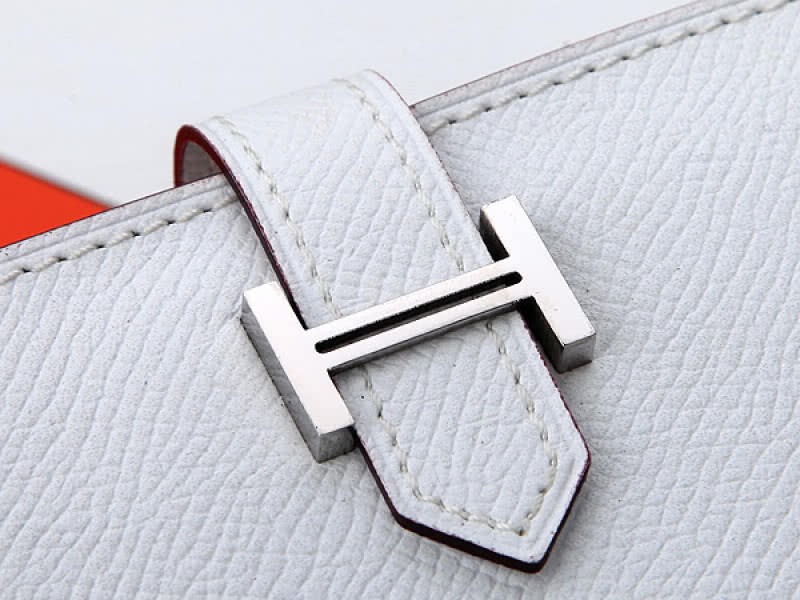 Hermes Epsom Original Calfskin Bearn Japonaise Bi-Fold Wallet White 3