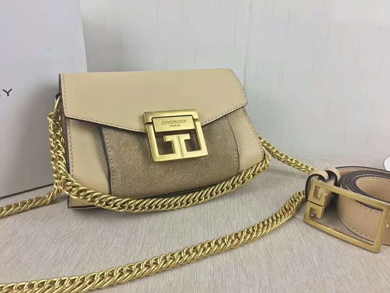 Givenchy Small gv3 Bag In Grained Leather And Suede Beige 1