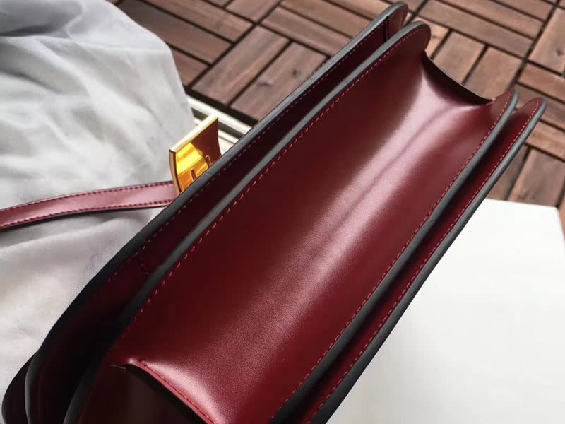 Celine Medium Classic Bag In Box Calfskin Burgundy 6