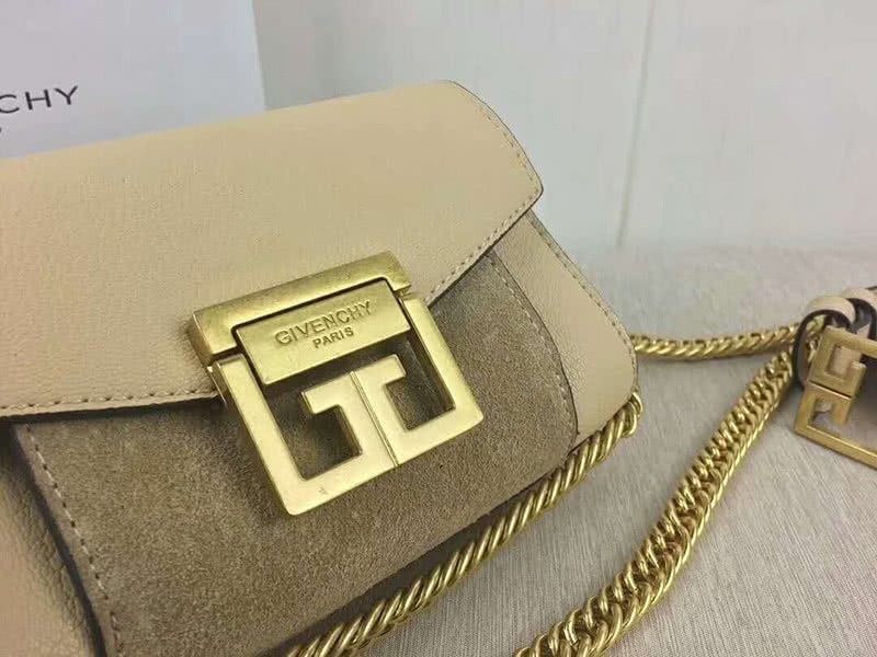 Givenchy Small gv3 Bag In Grained Leather And Suede Beige 2