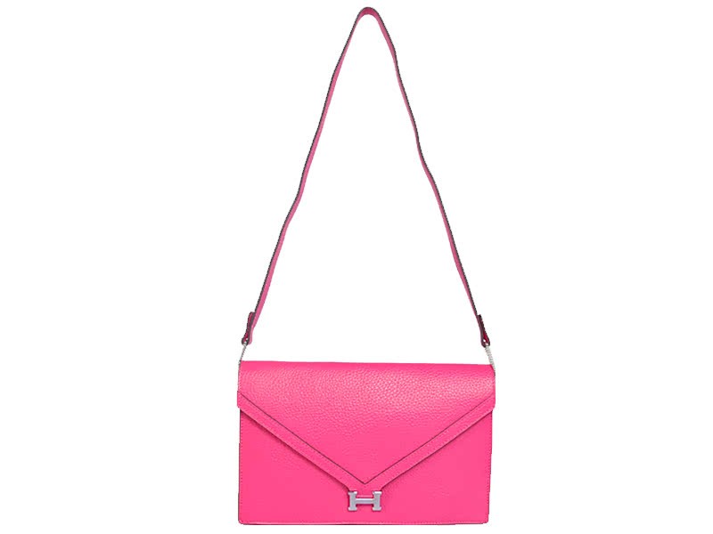 Hermes Pilot Envelope Clutch Hot Pink With Silver Hardware 1