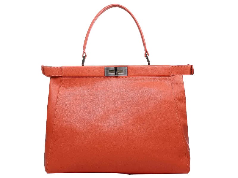 Fendi Peekaboo Calfskin Leather Bag Orange 3