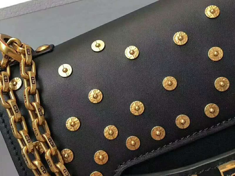 Dior J'Adior Gold Studded Flap Mini Chain Bag Black dstud01 8