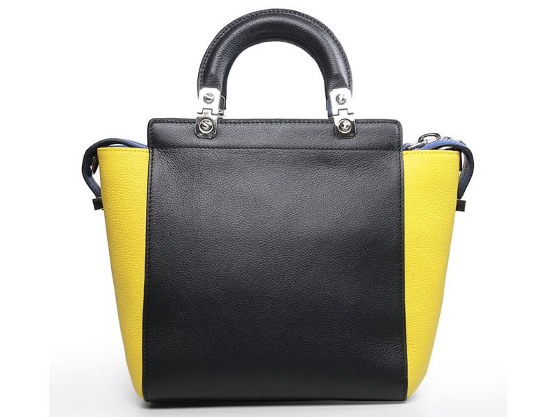 Givenchy Leather Hdg Convertible Tote Black Yellow 3