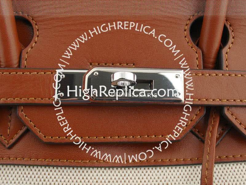 Hermes Birkin 35 Cm Toile And Togo Leather Brown 9