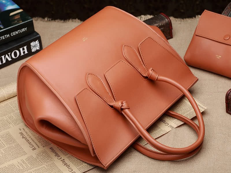 Celine Tie Nano Top Handle Bag Leather Camel 9