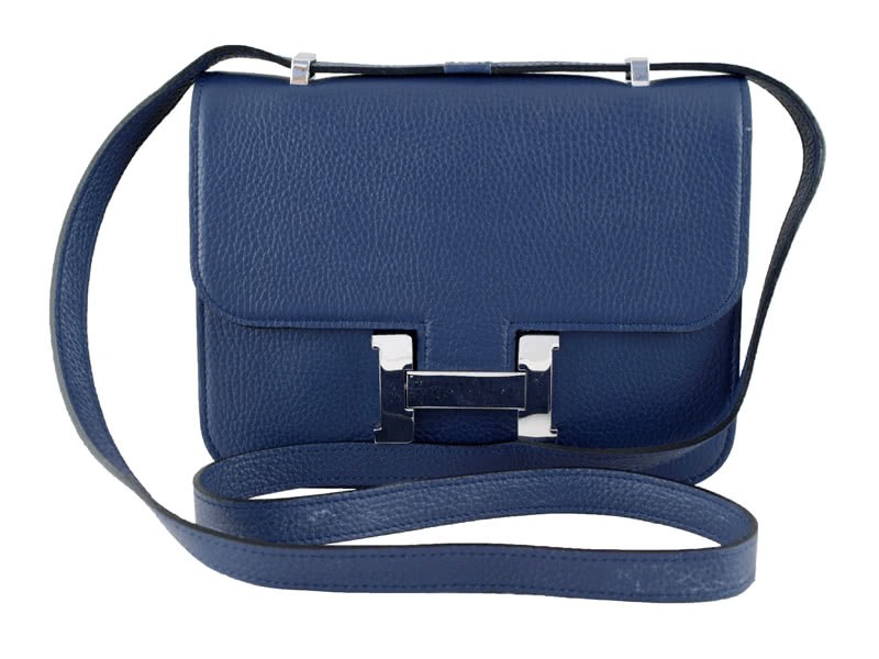 Hermes Constance 23 Single Shoulder Bag Togo Leather Dark Blue 1