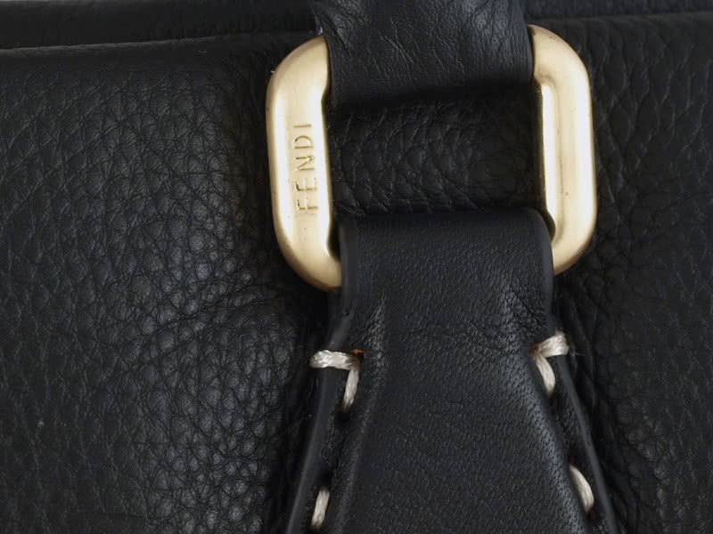 Fendi Saddle Soft Leather Firenze Bag Large Black 6