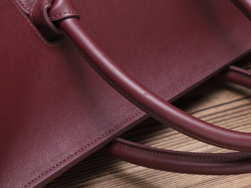 Celine Tie Nano Top Handle Bag Leather Burgundy 10