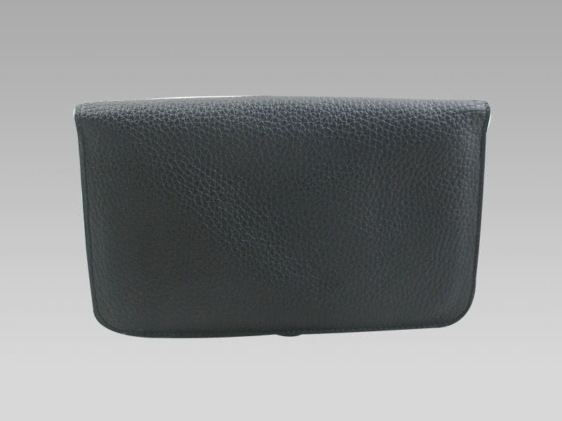 Hermes Dogon Togo Leather Wallet Purse Black 3