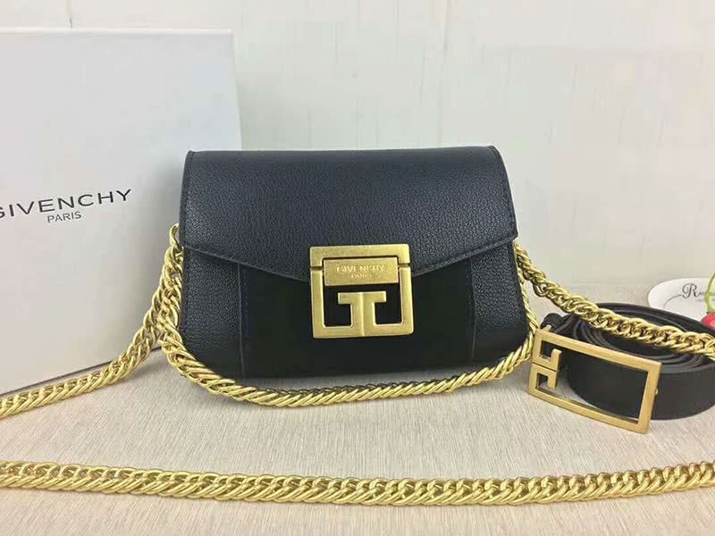 Givenchy Small gv3 Bag In Grained Leather And Suede Black 1