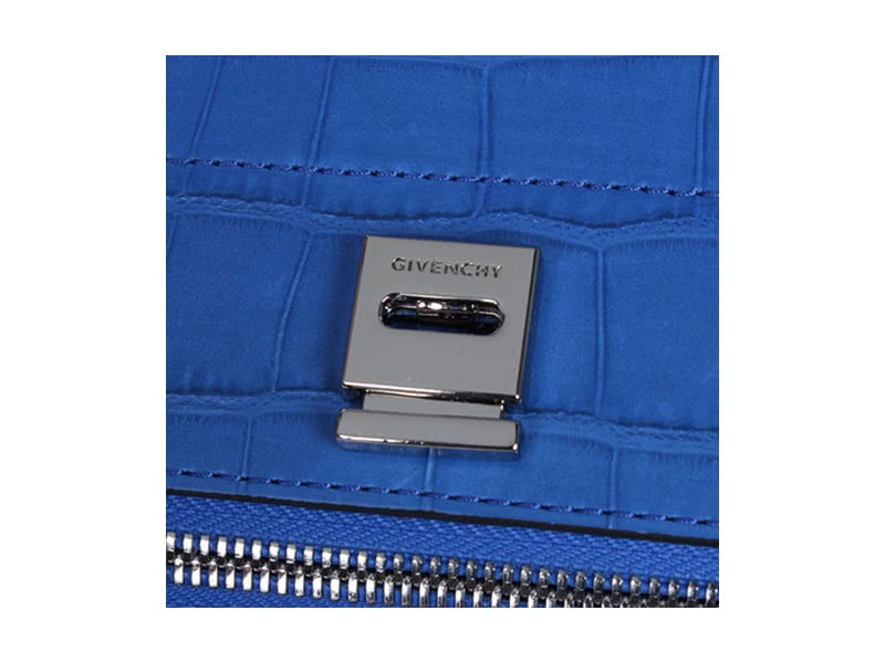 Givenchy Mini Pandora Box Bag Croc Leather Blue 6