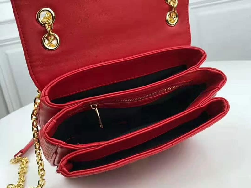 Celine Medium C Bag In Quilted Calfskin Red 8
