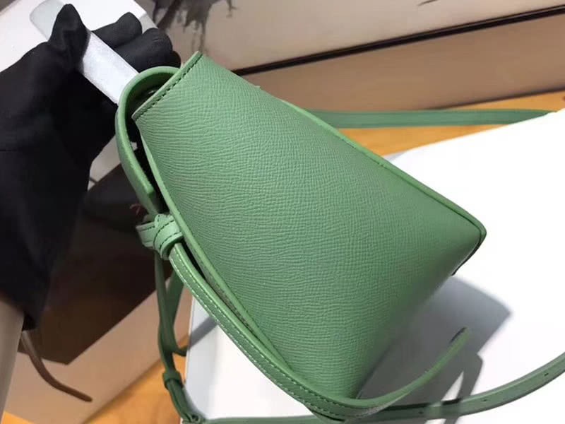 Celine Micro Belt Bag In Grained Calfskin Green 3
