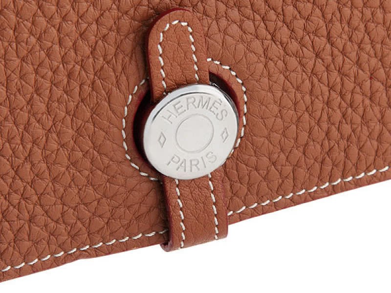 Hermes Dogon Togo Original Leather Combined Wallet Brown 5