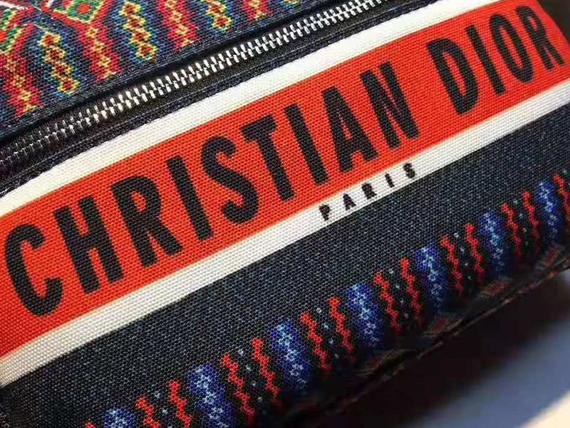 Dior Oblique With Christian Logo Backpack Aztec Pattern Orange 8