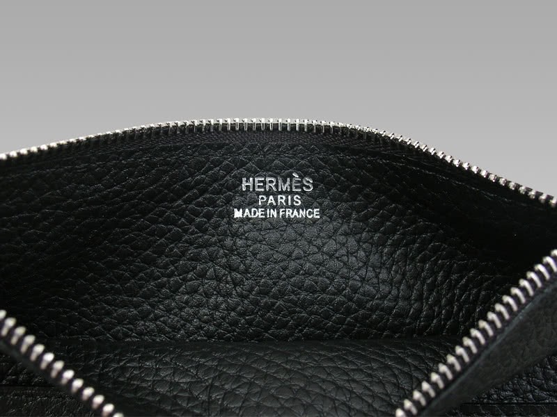 Hermes Dogon Togo Leather Wallet Purse Black 12