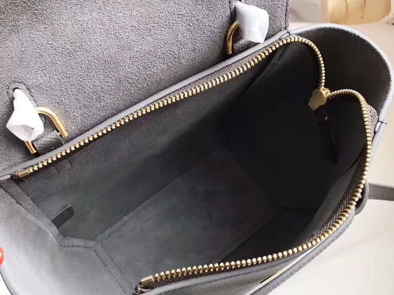 Celine Micro Belt Bag In Grained Calfskin Grey 4