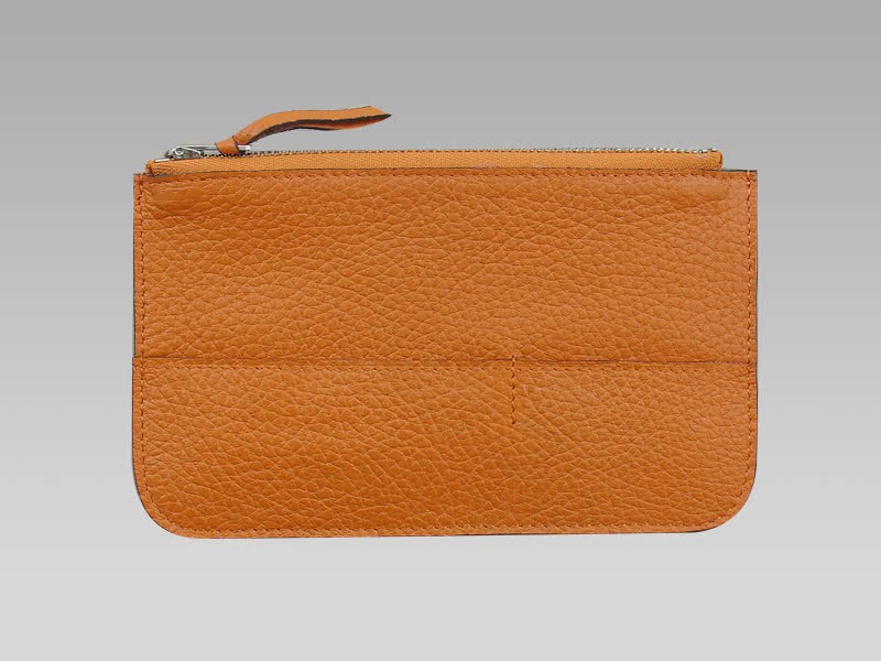 Hermes Dogon Togo Leather Wallet Purse Orange 7
