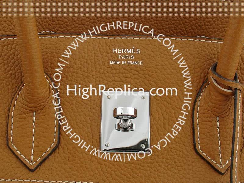 Hermes Birkin 35 Cm Toile And Togo Leather Tan 12