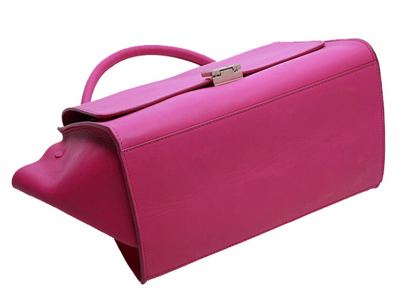 Celine Trapeze Shoulder Bag Calfskin Hot Pink 4