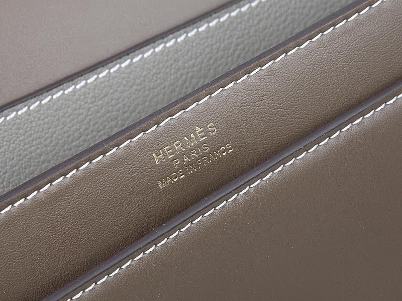 Hermes Stirrup Shoulder Bag Grey 8