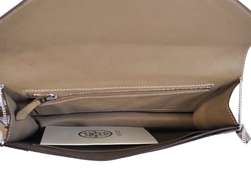 Hermes Pilot Envelope Clutch Grey With Silver Hardware 11