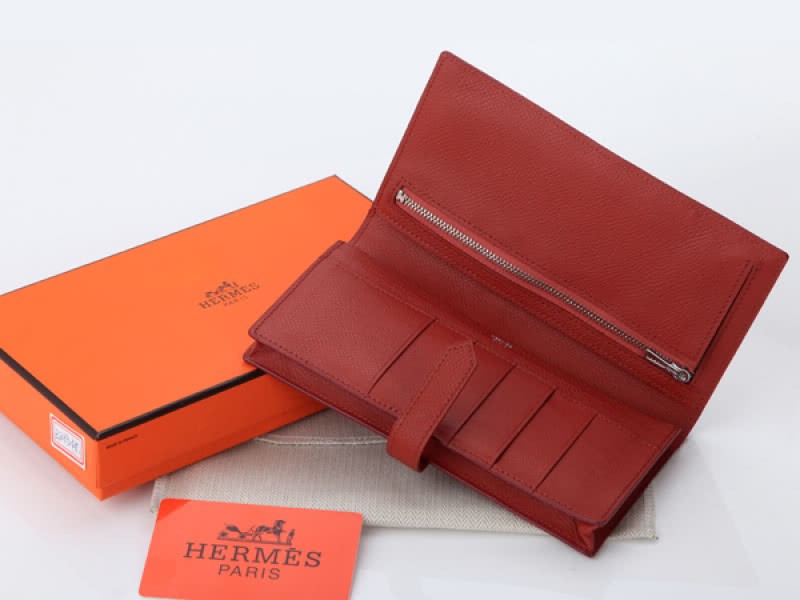 Hermes Epsom Original Calfskin Bearn Japonaise Bi-Fold Brown 3