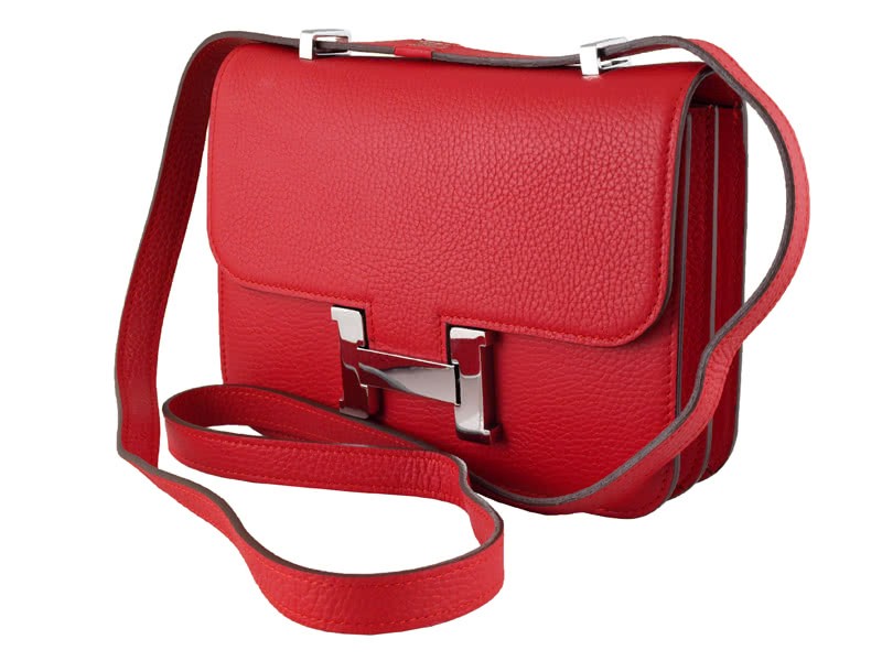 Hermes Constance 23 Single Shoulder Bag Togo Leather Red 2