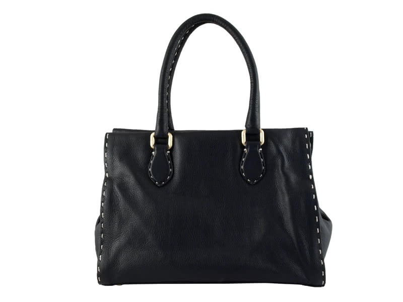 Fendi Saddle Soft Leather Firenze Bag Medium Black 1