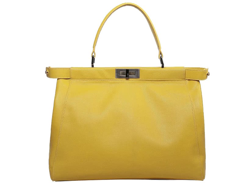 Fendi Peekaboo Calfskin Leather Bag Yellow 3