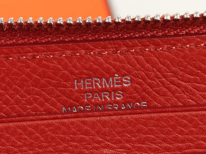 Hermes Zipper Wallet Original Epsom Calfskin Brown 4