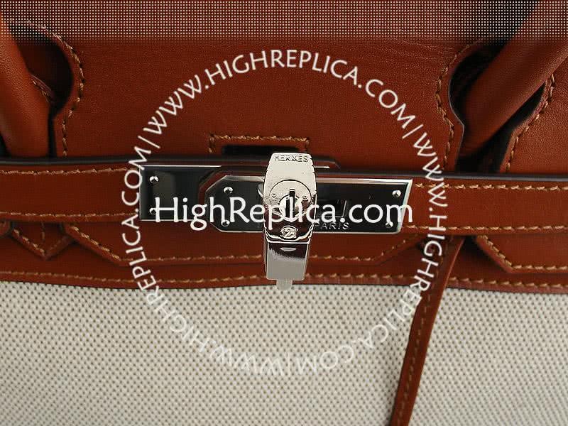 Hermes Birkin 35 Cm Toile And Togo Leather Brown 7