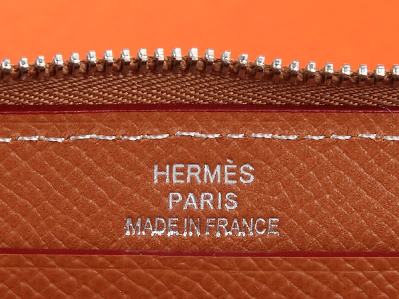 Hermes Zipper Wallet Original Epsom Calfskin Camel 4