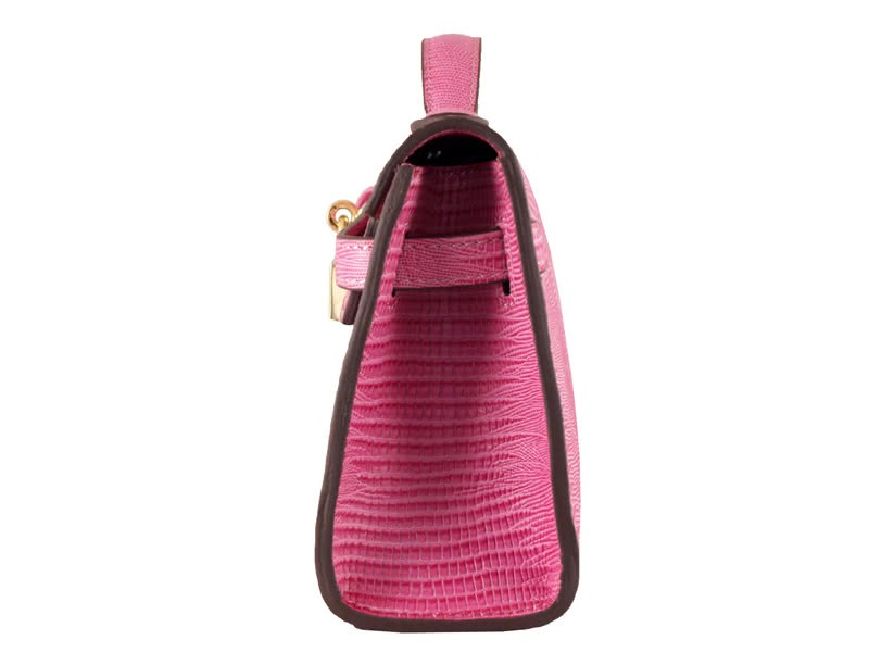 Hermes Kelly Pochette Longue Lizard Leather Pink 3