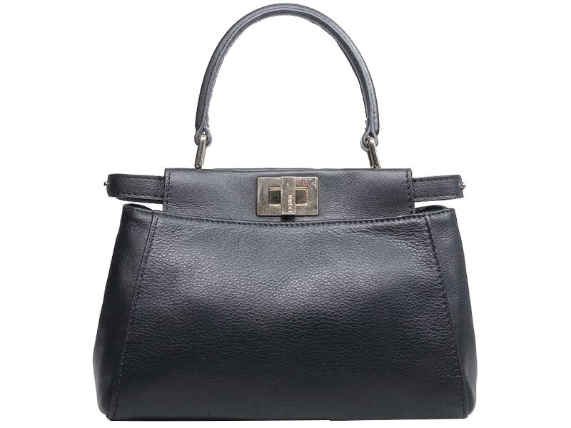 Fendi Iconic Mini Peekaboo Bag In Leather Black 3