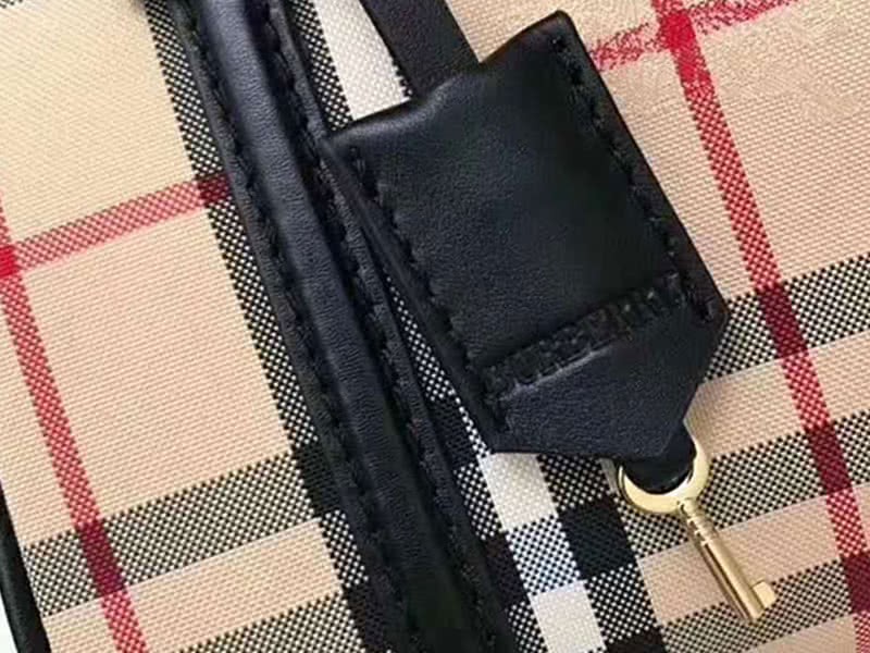Burberry Boston Bag In Vintage Check And Leather Black 6