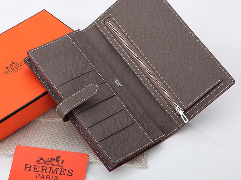 Hermes Epsom Original Calfskin Bearn Japonaise Bi-Fold Wallet Dark Grey 4